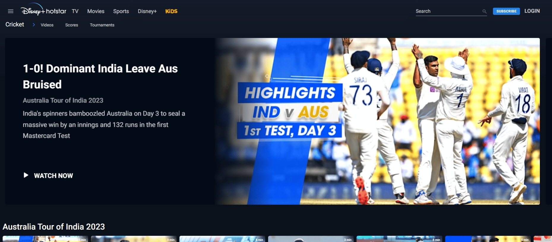Star sports app screenshot